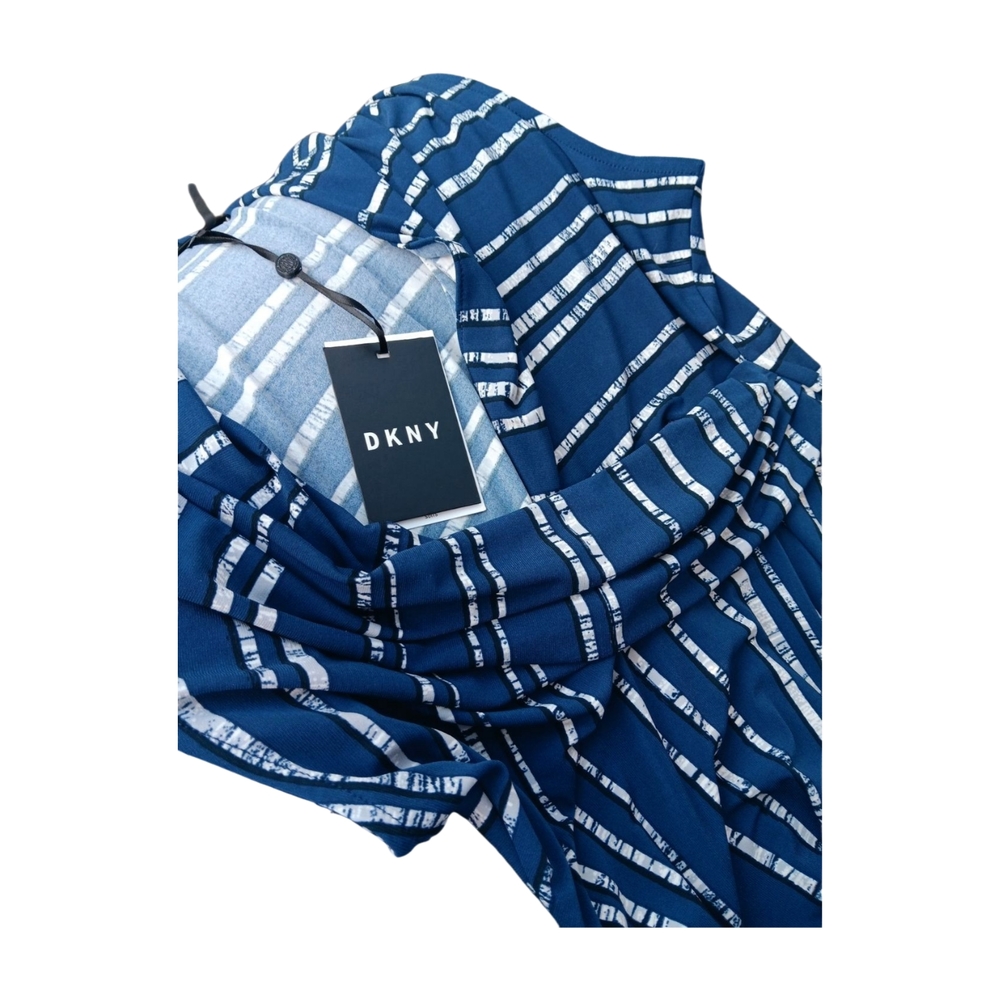 DKNY Blue and White Striped Sleeveless Top